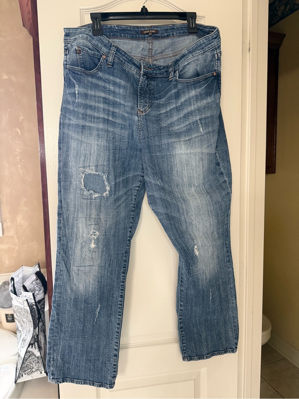 Dear John Light Blue Relaxed Jeans with Distressed Details